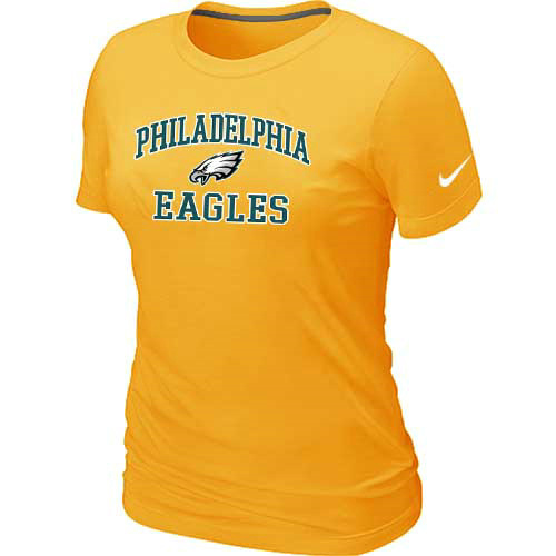 Philadelphia Eagles Women's Heart & Soul Yellow T-Shirt