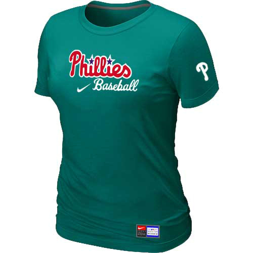 Philadelphia Phillies Nike Women's L.Green Short Sleeve Practice T-Shirt