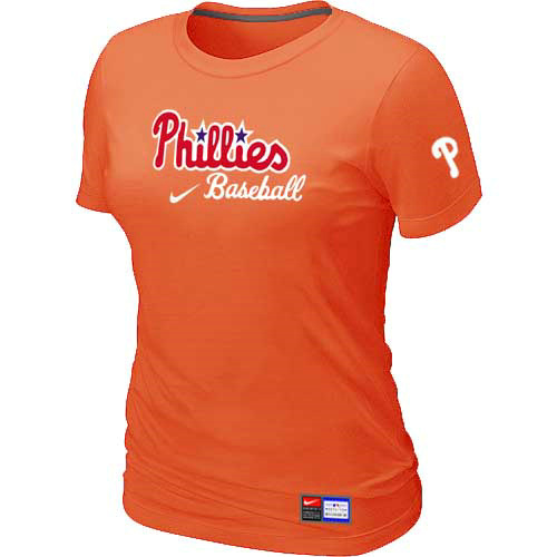 Philadelphia Phillies Nike Women's Orange Short Sleeve Practice T-Shirt