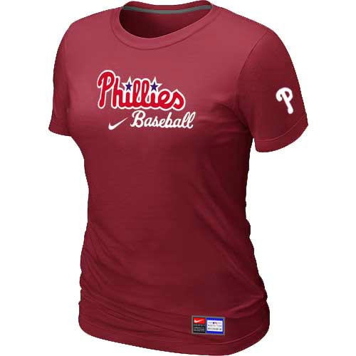 Philadelphia Phillies Nike Women's Red Short Sleeve Practice T-Shirt