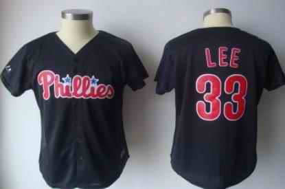 Phillies 33 Lee black women Jersey