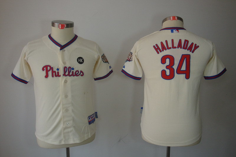 Phillies 34 LEE Cream Kids Jersey