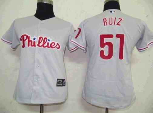 Phillies 51 Ruiz grey women Jersey