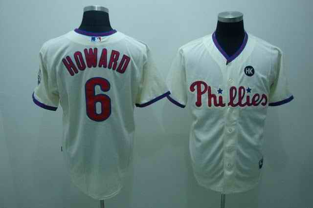 Phillies 6 Howard cream 2009 World Series Kids Jersey