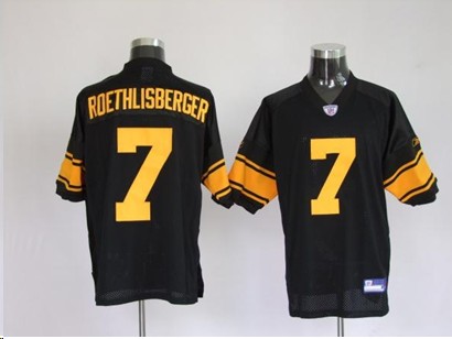 Pittsburgh Steelers 7 Roethlisberger black yellow number jerseys