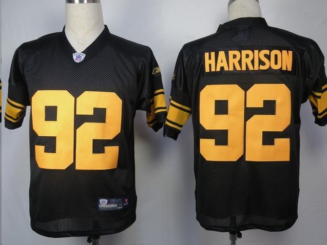 Pittsburgh Steelers 92 James Harrison Black Yellow Number Jerseys