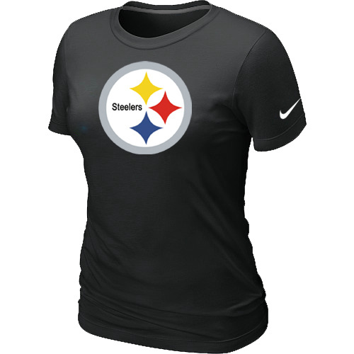 Pittsburgh Steelers Black Women's Logo T-Shirt