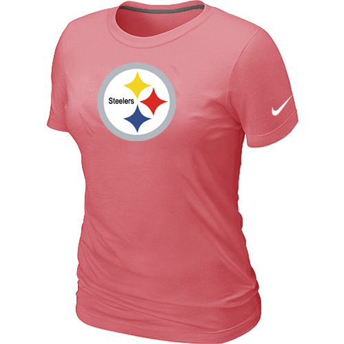 Pittsburgh Steelers Pink Women's Logo T-Shirt