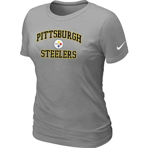 Pittsburgh Steelers Women's Heart & Soul L.Grey T-Shirt