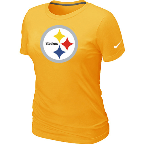 Pittsburgh Steelers Yellow Women's Logo T-Shirt