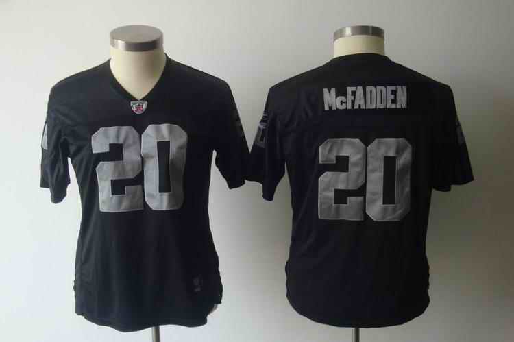 Raiders 20 McFadden black team women Jerseys