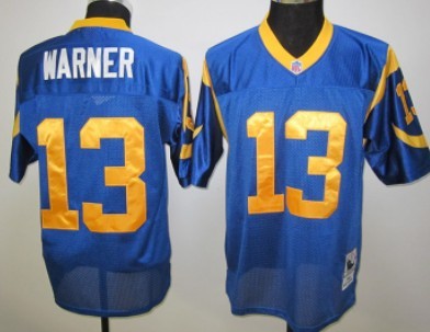 Rams 13 Warner blue m&n Jerseys
