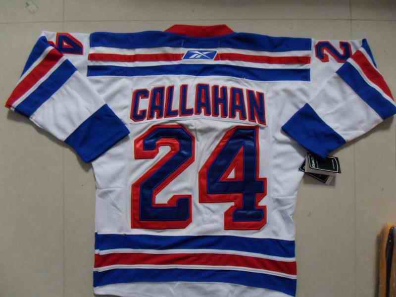 Rangers 24 Callahan white Jerseys