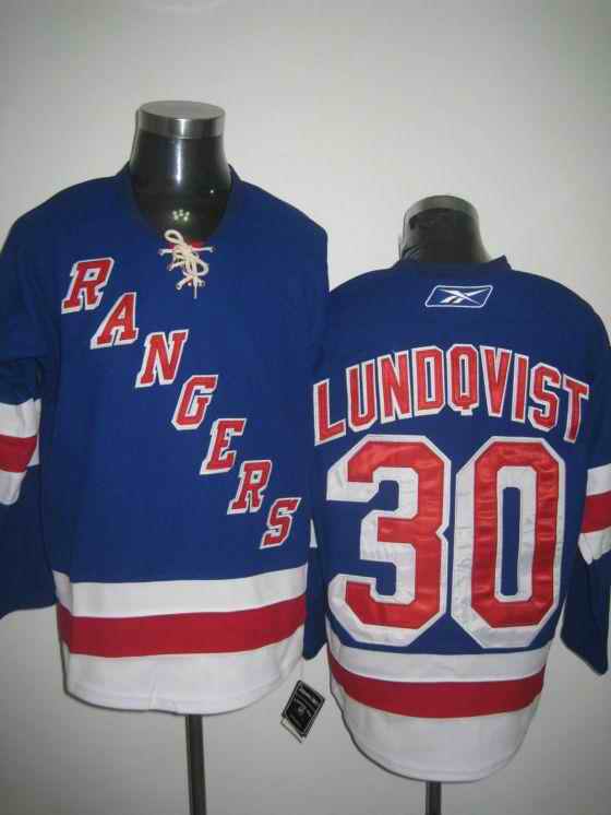 Rangers 30 H Lundqvist blue Jerseys