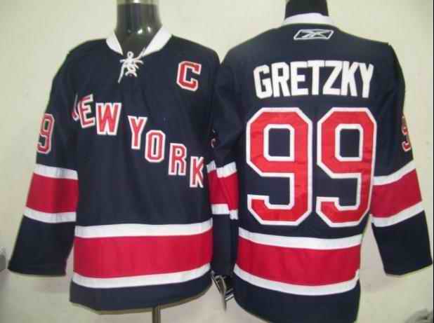 Rangers 99 Gretzky dark blue 85th Jerseys