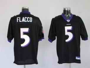 Ravens 5 Joe Flacco Black Jerseys