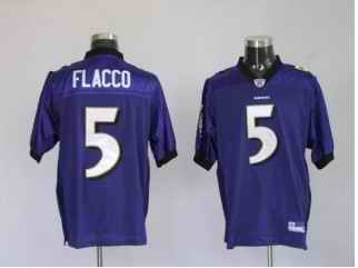 Ravens 5 Joe Flacco Purple Jerseys