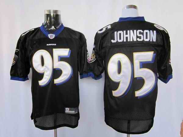 Ravens 95 Johnson black Jerseys