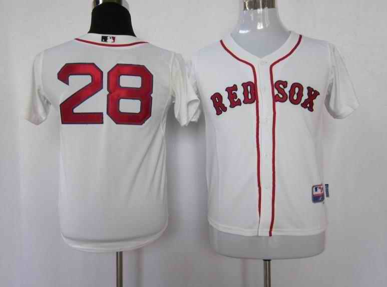 Red Sox 28 Adrian Gonzalez white Kids Jersey