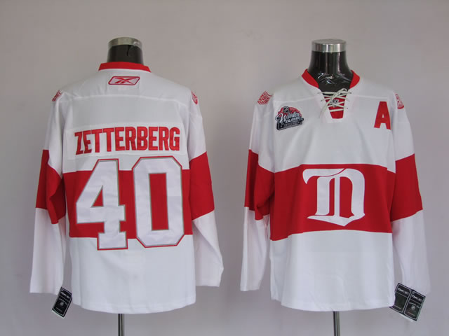 Red Wings 40 Zetterberg White Jerseys