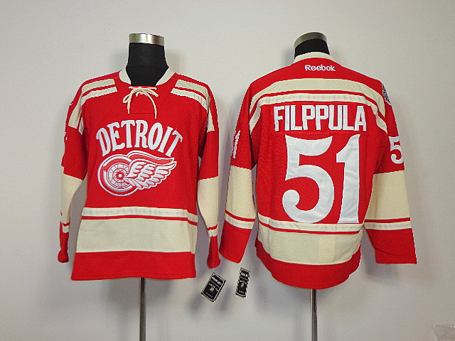 Red Wings 51 Filppula Red Classic Jerseys