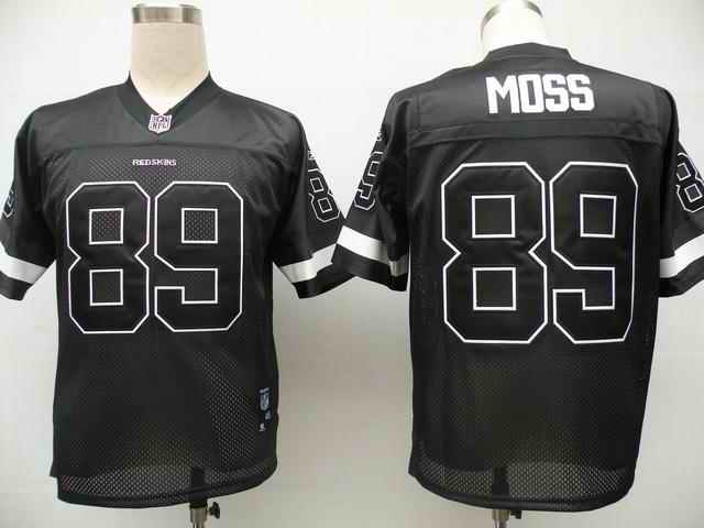 Redskins 89 Moss black Jerseys