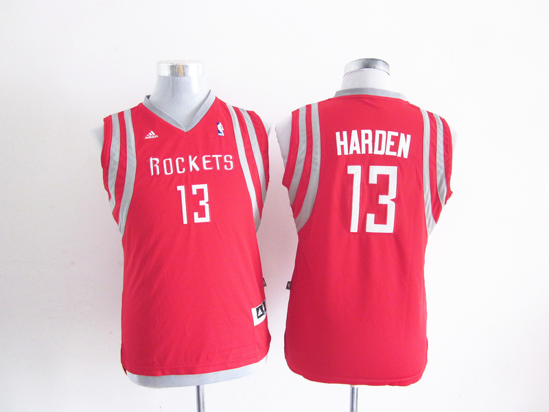 Rockets 13 Harden Red New Fabric Youth Jersey