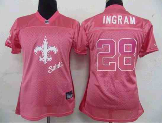 Saints 28 Ingram pink 2011 fem fan women Jerseys