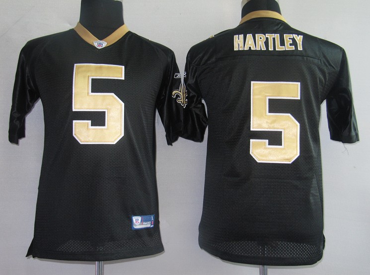 Saints 5 Hartley Black Kids Jerseys