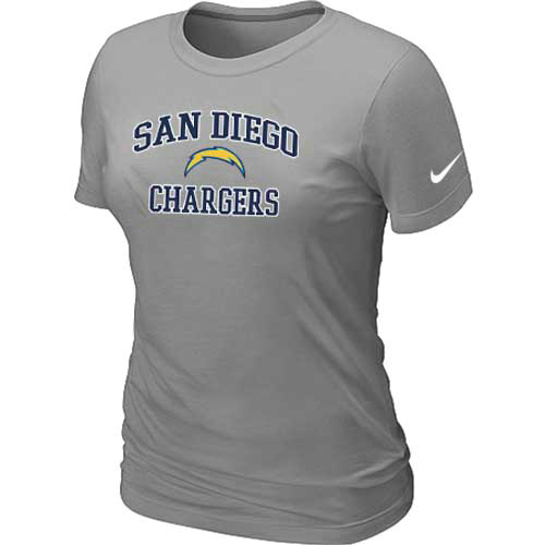 San Diego Charger Women's Heart & Soul L.Grey T-Shirt