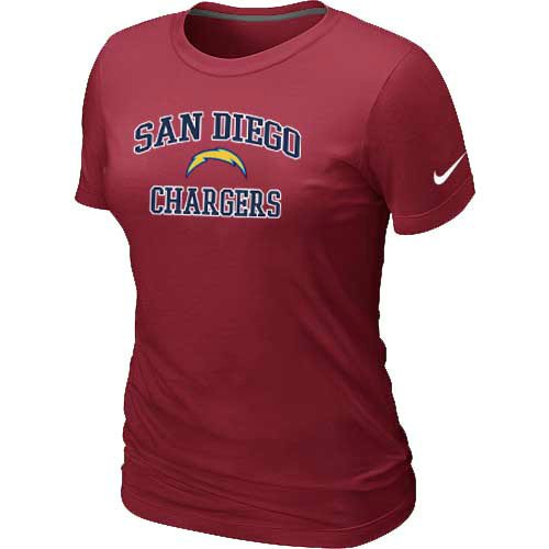 San Diego Charger Women's Heart & Soul Red T-Shirt
