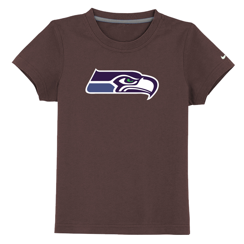 Seattle Seahawks Sideline Legend Authentic Logo Youth T-Shirt Brown