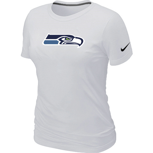 Seattle Seahawks White Women's Logo T-Shirt
