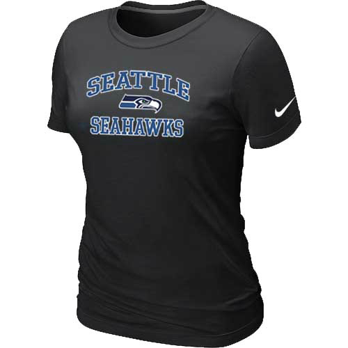 Seattle Seahawks Women's Heart & Soul Black T-Shirt