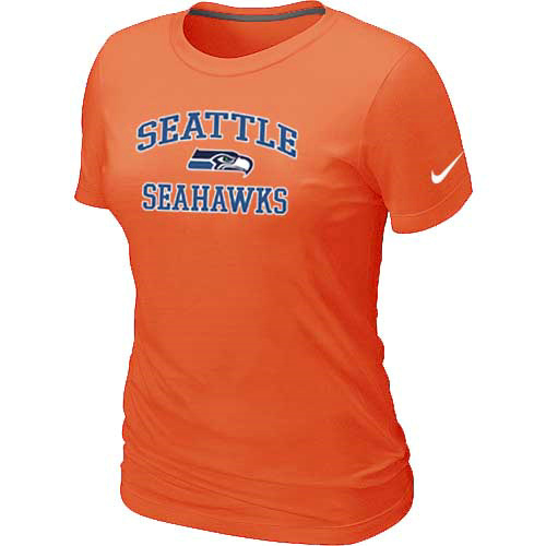 Seattle Seahawks Women's Heart & Soul Orange T-Shirt