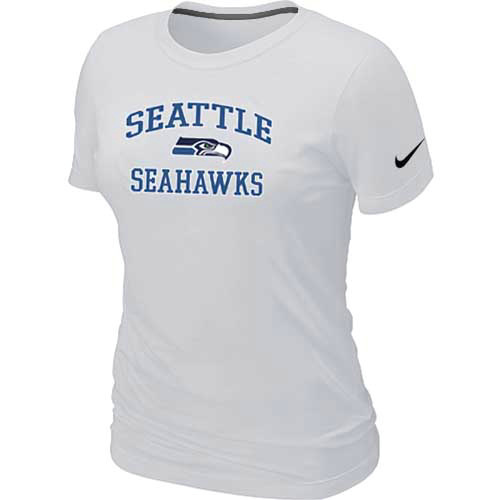 Seattle Seahawks Women's Heart & Soul White T-Shirt