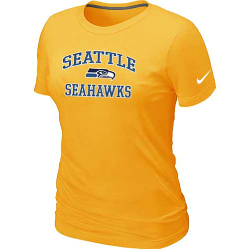 Seattle Seahawks Women's Heart & Soul Yellow T-Shirt