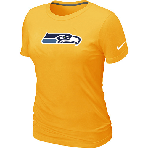 Seattle Seahawks Yellow Women's Logo T-Shirt