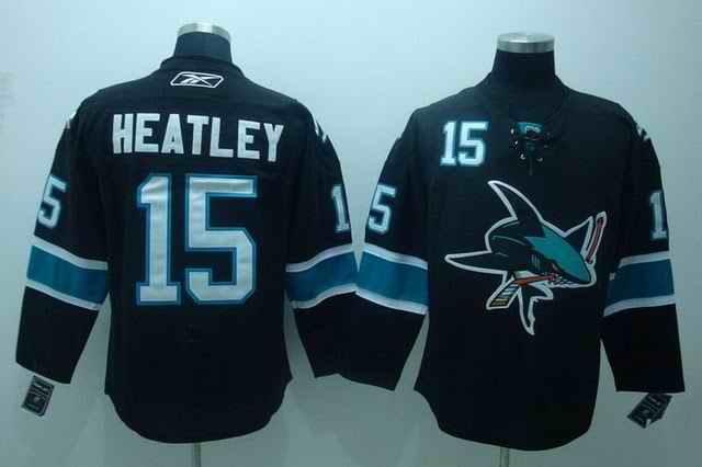 Sharks 15 Heatley Black jerseys