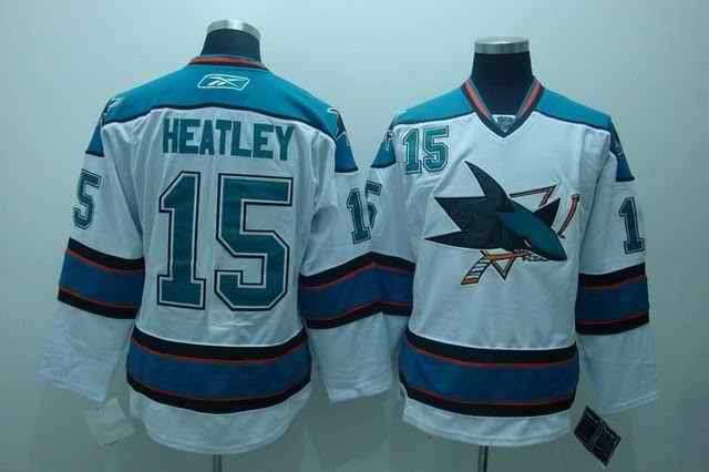 Sharks 15 Heatley White Jerseys