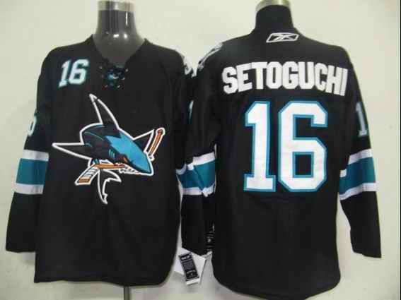 Sharks 16 Setoguchi Black Jerseys