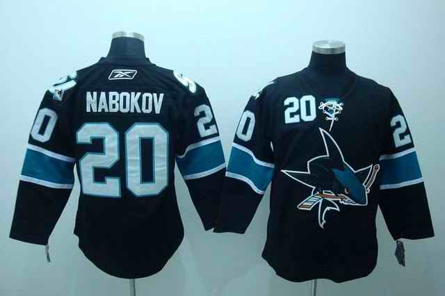 Sharks 20 Nabokov Black Jerseys