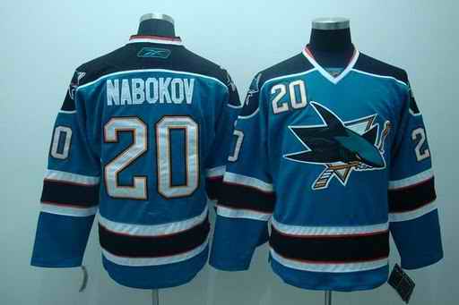 Sharks 20 Nabokov Teal Jerseys
