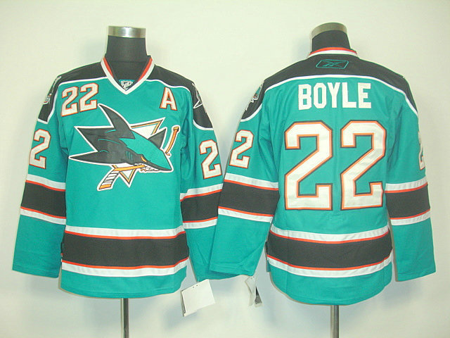 Sharks 22 Boyle Teal With A Patch Jerseys