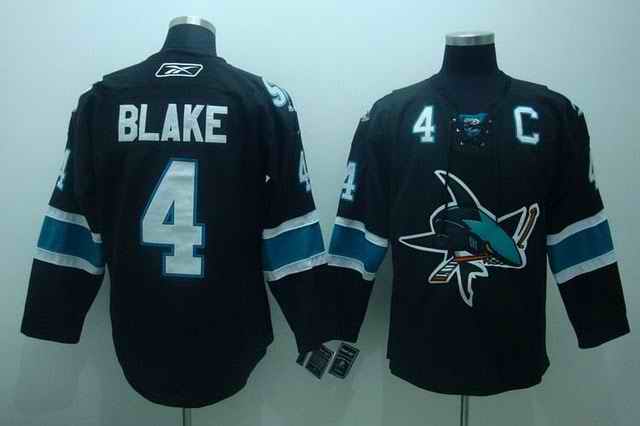 Sharks 4 Blake Black Jerseys
