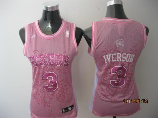 76ers 3 Iversion Pink Women Jersey