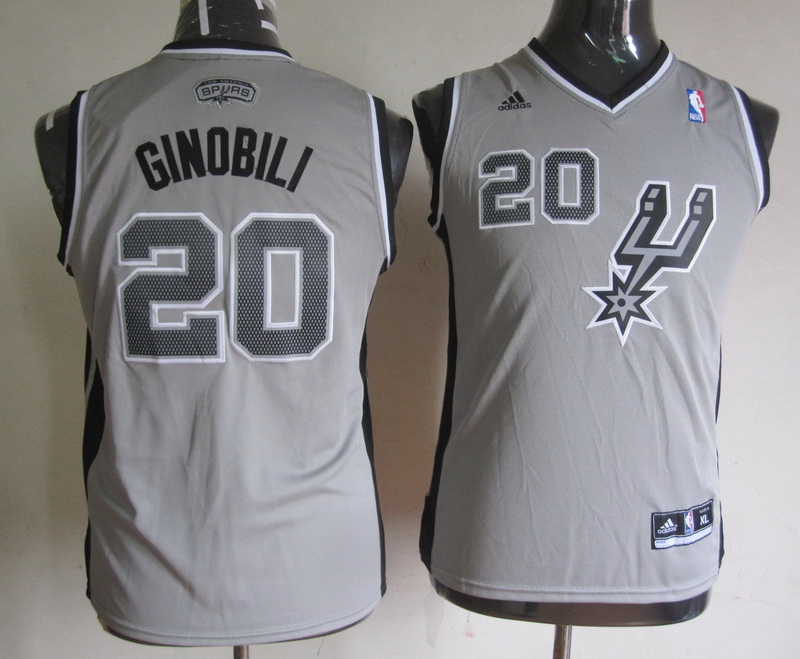 Spurs 20 Ginobili Grey Youth Jersey