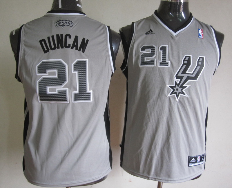 Spurs 21 Duncan Grey Youth Jersey