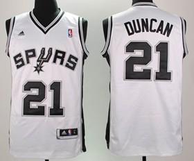 Spurs 21 Tim Duncan White Youth Jersey