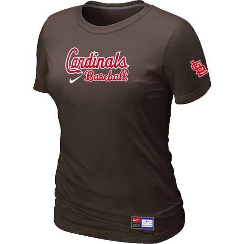 St. Louis Cardinals Nike Women's Brown Short Sleeve Practice T-Shirt